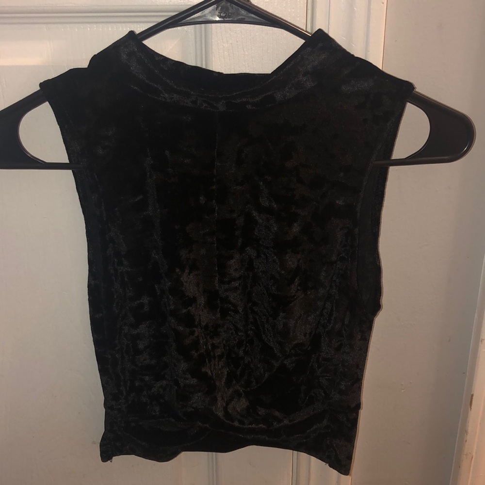 Black Velvet Crop Top